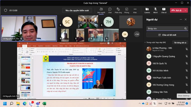 Các học viên tham gia học trực tuyến trên phần mềm MS Teams